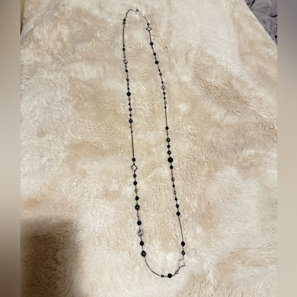 David Yurman Black and Silver Necklace